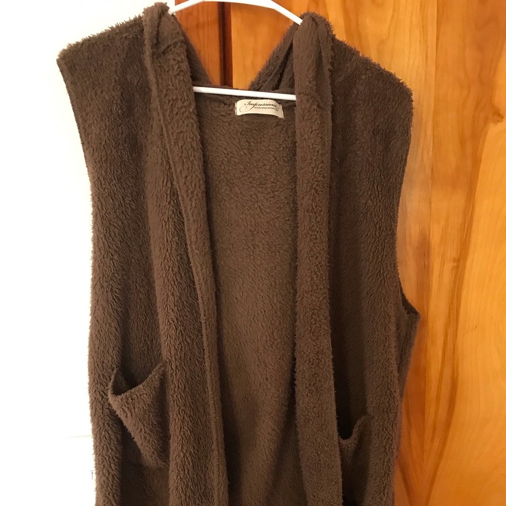 Brown fleece vest